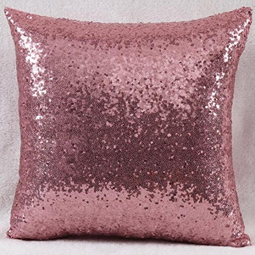 Perman Solid Color Glitter Sequins Throw Pillow Case Sofa Home Decor Cushion Covers 16*16 ...